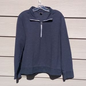 Eddie Bauer camp fleece, quarter zip pullover hoodie blue, good condition